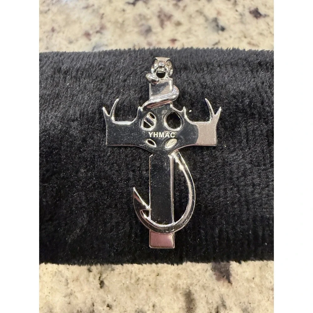 925 Sterling Silver Cross Hook Antler Pendant Christian Hunting Jewelry‎